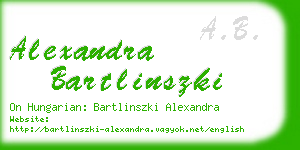 alexandra bartlinszki business card